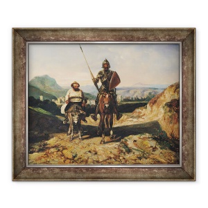 Tablou inramat - Alexandre Gabriel Decamps - Don Quijote si Sancho, 70 x 85 cm