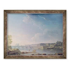 Tablou inramat - Alexandre Jean Noel - Ile Saint-Louis si Pont de la Tournelle, 70 x 90 cm