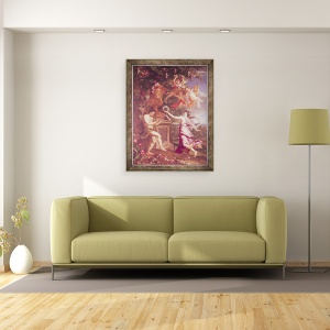 Tablou inramat - Alexandre Ubelesqui - Dansul unei nimfe si al unui satyr, 70 x 90 cm - Img 2