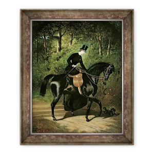 Tablou inramat - Alfred Dedreux - Rider Kipler pe ei Negru Mare, 70 x 85 cm