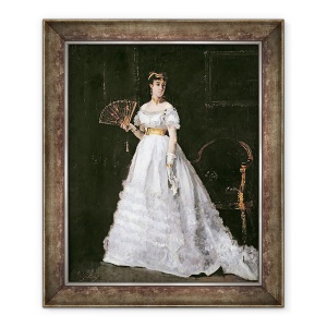 Tablou inramat - Alfred Emile Stevens - Femeie in alb, 70 x 85 cm
