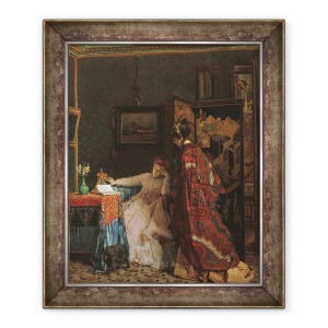 Tablou inramat - Alfred Emile Stevens - Vizita, 50 x 60 cm