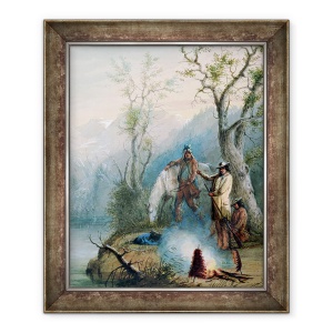 Tablou inramat - Alfred Jacob Miller - Prajirea coastei de cocoasa, 70 x 85 cm