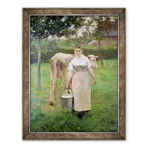 Tablou inramat - Alfred Roll - Manda Lametrie, servitoarea de la ferma, 60 x 80 cm