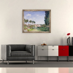 Tablou inramat - Alfred Sisley - Bancile din Loing, Moret, 50 x 60 cm - Img 2