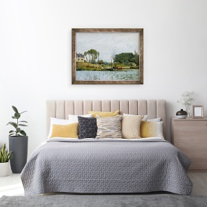 Tablou inramat - Alfred Sisley - Barci la incuietoarea de la Bougival, 60 x 80 cm - Img 3