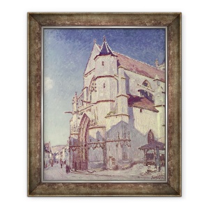 Tablou inramat - Alfred Sisley - Biserica de la Moret, 50 x 60 cm