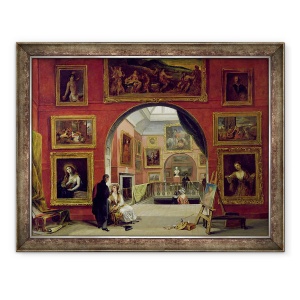 Tablou inramat - Alfred Woolmer - Interiorul Institutiei Regale, in cadrul Expozitiei de Master Vechi, vara anului 1832, 70 x 90 cm