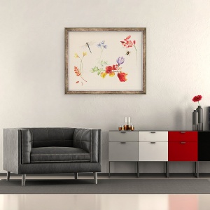 Tablou inramat - Alison Cooper - Flori de toamna si insecte, 50 x 60 cm - Img 2