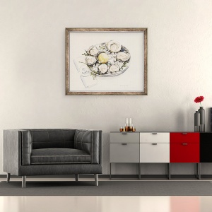 Tablou inramat - Alison Cooper - O farfurie de stridii, 50 x 60 cm - Img 2