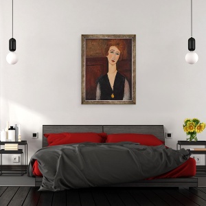 Tablou inramat - Amedeo Modigliani - Portretul unei femei, 60 x 80 cm - Img 3