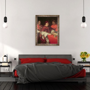 Tablou inramat - Andrea del Sarto - Papa Leon al X-lea cu doi cardinali, 70 x 90 cm - Img 3