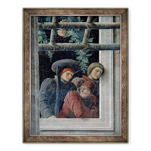 Tablou inramat - Andrea Mantegna - Martiriul Sfantului Christopher, detaliu al spectatorilor, 60 x 80 cm