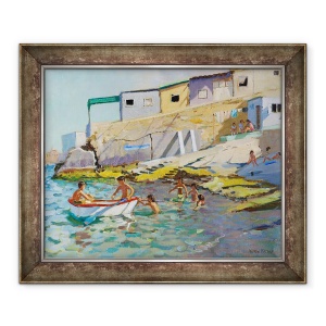 Tablou inramat - Andrew Macara - Barca cu vasle, Valetta, Malta, 2015, 70 x 85 cm