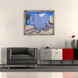 Tablou inramat - Andrew Macara - Cricket langa zidul bisericii, 70 x 85 cm - Img 2