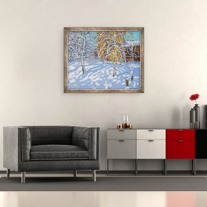 Tablou inramat - Andrew Macara - Frunze de aur in timpul iernii, Normanton, Derby, 50 x 60 cm - Img 2