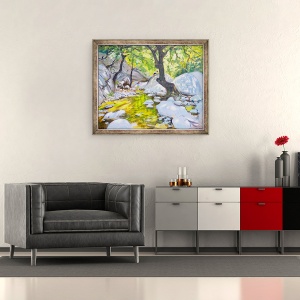 Tablou inramat - Andrew Macara - parau de munte, Lefkas, Grecia, 50 x 60 cm - Img 2