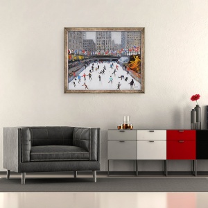 Tablou inramat - Andrew Macara - Patinaj de Craciun, Patinoar Rockerfeller, New York, 2017, 50 x 60 cm - Img 2