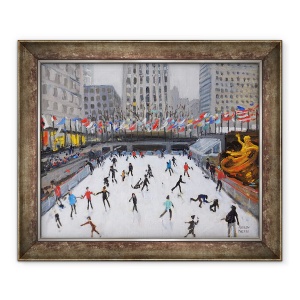 Tablou inramat - Andrew Macara - Patinaj de Craciun, Patinoar Rockerfeller, New York, 2017, 70 x 85 cm