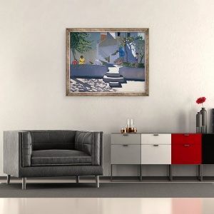 Tablou inramat - Andrew Macara - Rochia galbena, Kos, 50 x 60 cm - Img 2