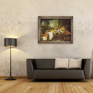 Tablou inramat - Andries Benedetti - Banchet Natura moarta, 60 x 80 cm - Img 2