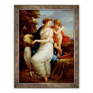 Tablou inramat - Angelica Kauffmann - Sappho inspirat de dragoste, 60 x 80 cm