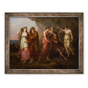 Tablou inramat - Angelica Kauffmann - Telemachus si nimfele din Calypso, 70 x 90 cm