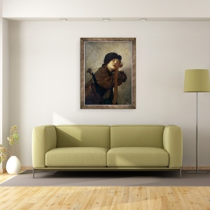 Tablou inramat - Antoine Auguste Ernest Herbert - Micul violonist dormind, 70 x 90 cm - Img 2