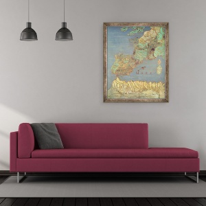 Tablou inramat - Antonio Giovanni de Varese - Harta Frantei, Spaniei si Africii de Nord-Vest, 50 x 60 cm - Img 2