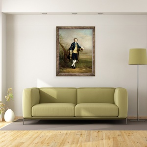 Tablou inramat - Arthur Devis - Domnul cu un tun, 70 x 90 cm - Img 2
