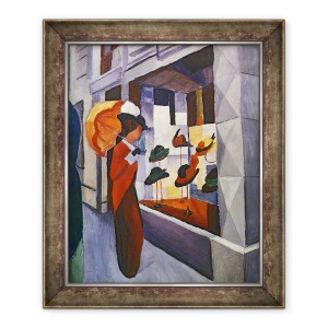 Tablou inramat - August Macke - in fata magazinului de palarii, 50 x 60 cm