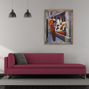 Tablou inramat - August Macke - in fata magazinului de palarii, 50 x 60 cm - Img 2