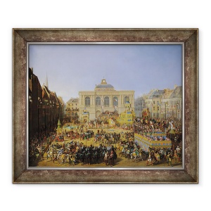 Tablou inramat - Auguste Jacques Regnier - Kermesse la Saint-Omer in 1846, 70 x 85 cm