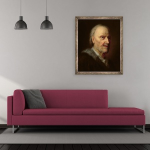 Tablou inramat - Balthasar Denner - Portret De Un Batran, 50 x 60 cm - Img 2
