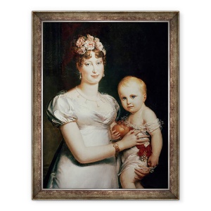 Tablou inramat - Baron Gerard, Francois Pascal Simon - Marie-Louise 1791-1847 de Habsbourg-Lorena si regele Romei 1811-32 ulei pe panza, 60 x 80 cm