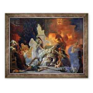Tablou inramat - Baron Pierre-Narcisse Guerin - Moartea lui Priam, 70 x 90 cm