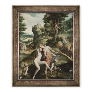 Tablou inramat - Bartholomaeus Spranger - Venus si Adonis, 50 x 60 cm