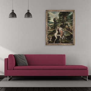 Tablou inramat - Bartholomaeus Spranger - Venus si Adonis, 50 x 60 cm - Img 2