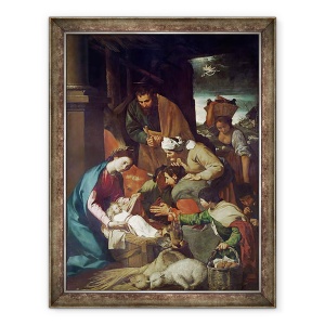 Tablou inramat - Bartolome Esteban Murillo - Adorarea Pastorilor, 70 x 90 cm