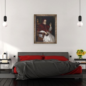 Tablou inramat - Bartolomeo Passarotti - Portretul Papei Pius al V-lea, 70 x 90 cm - Img 3