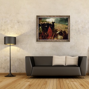 Tablou inramat - Benjamin Robert Haydon - Reuniunea Sindicatelor de pe Dealul Newhall, Birmingham, 70 x 90 cm - Img 2