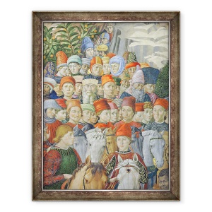 Tablou inramat - Benozzo di Lese di Sandro Gozzoli - Procesiunea Magilor, detaliu al Cavalierilor, 70 x 90 cm