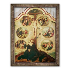 Tablou inramat - Bernard van Orley - Panoul central al unui triptic care prezinta Cele sapte tristeti ale Fecioarei, 70 x 90 cm