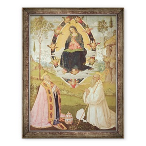 Tablou inramat - Bernardino di Betto Pinturicchio - Fecioara in glorie cu Sfantul Grigorie si Sfantul Bene, 70 x 90 cm