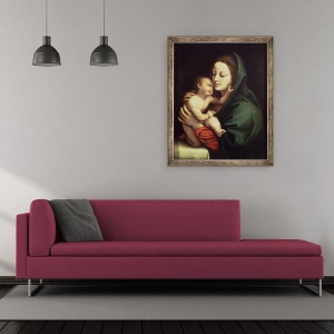 Tablou inramat - Bernardino Luini - Madonna si Copilul, 70 x 85 cm - Img 2