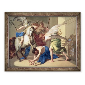 Tablou inramat - Bernardo Cavallino - Expulzarea lui Heliodor din Templu, 70 x 90 cm