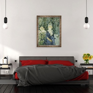 Tablou inramat - Berthe Morisot - Femeie intr-o gradina, 60 x 80 cm - Img 3