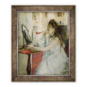 Tablou inramat - Berthe Morisot - Tanara Femeie Pulbere fata ei, 50 x 60 cm