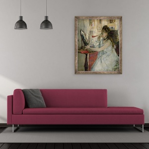 Tablou inramat - Berthe Morisot - Tanara Femeie Pulbere fata ei, 50 x 60 cm - Img 2