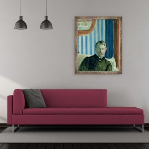 Tablou inramat - Boris Mikhailovich Kustodiev - Autoportret, 50 x 60 cm - Img 2